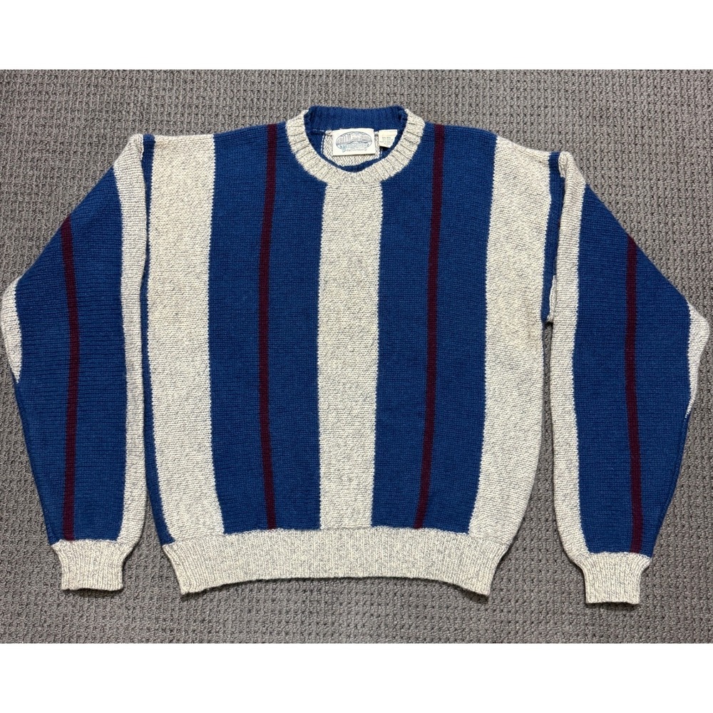 VTG Britches Great Outdoors‎ Mens L Striped Sweater Wool Blend Hong Kong Grandpa